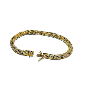 Flexible two-tone gold bracelet