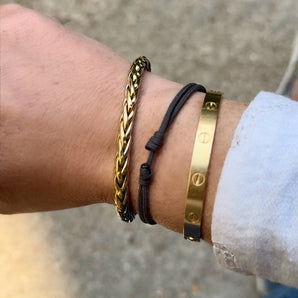 Flexible two-tone gold bracelet