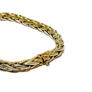 Flexible two-tone gold bracelet