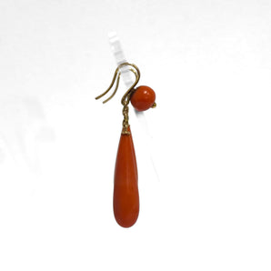Pendants d'oreilles corail goutte