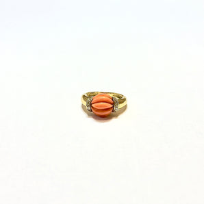 Small coral ball ring