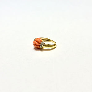 Small coral ball ring