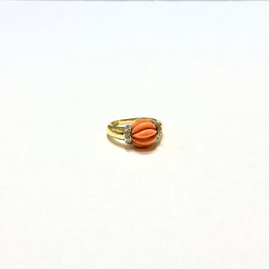 Small coral ball ring