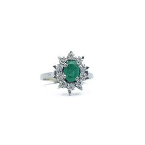 Emerald Daisy Ring