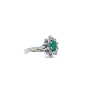 Emerald Daisy Ring