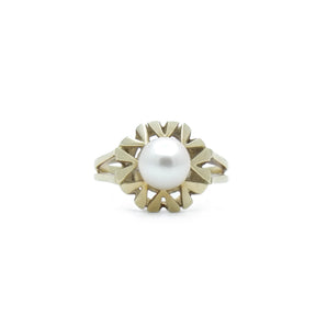 Geometric pearl ring