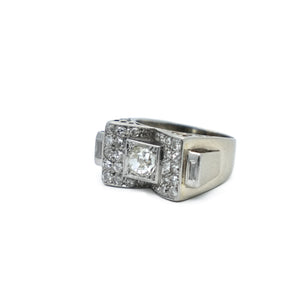 White gold tank ring