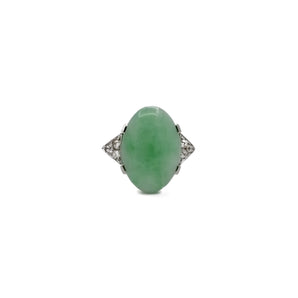 Bague jade ovale