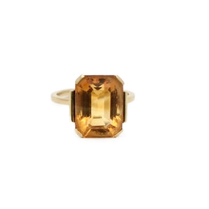 Citrine ring with cut sides