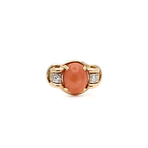 Coral gold thread ring