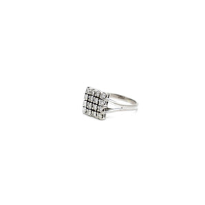 Square pavé diamond ring