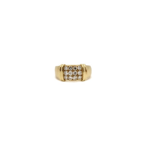 Bague bandeau pavage diamants