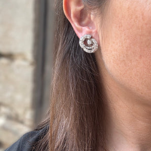 Clips d'oreilles platine et diamants