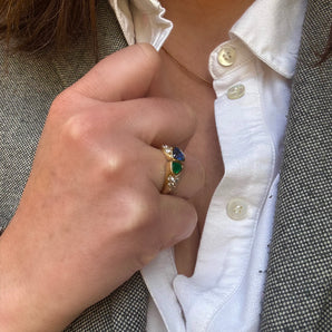 Bague deux cœurs blottis