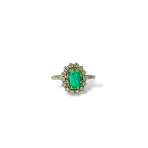Bague marguerite émeraude