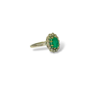 Bague marguerite émeraude
