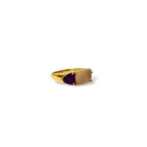 Bague quartz rose suiffé