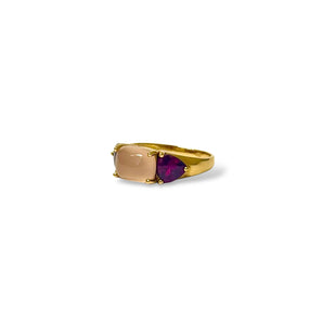 Bague quartz rose suiffé