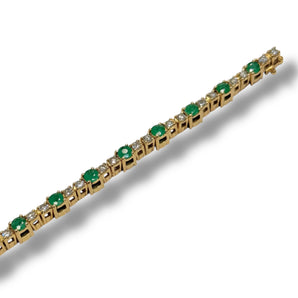 Bracelet émeraude et ligne de diamants