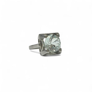 Bague en platine et aigue-marine