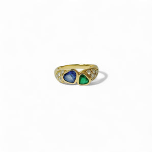 Bague deux cœurs blottis