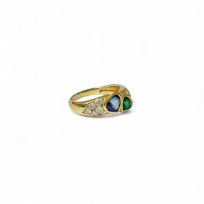 Bague deux cœurs blottis
