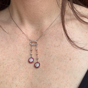 Collier négligé diamants et rubis