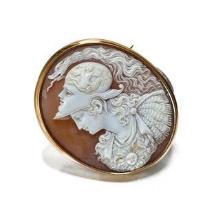 Antique Minerva cameo brooch