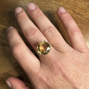 Citrine cocktail ring