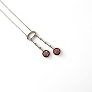 Collier négligé diamants et rubis