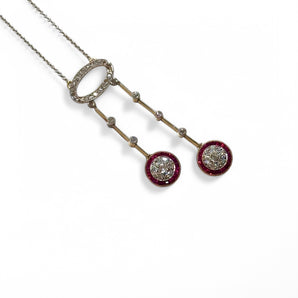 Collier négligé diamants et rubis