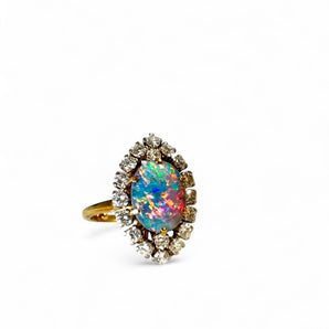 Bague marquise opale