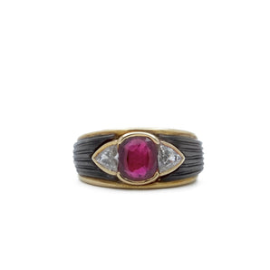 Bague rubis framboise