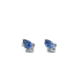 Clous d'oreilles saphir et diamants