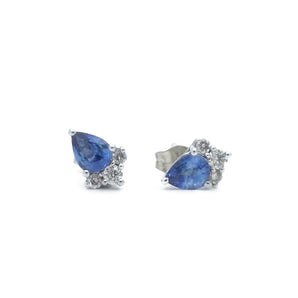 Clous d'oreilles saphir et diamants