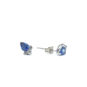 Clous d'oreilles saphir et diamants