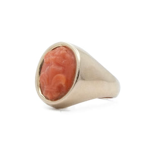 Coral signet ring