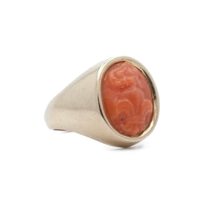 Coral signet ring